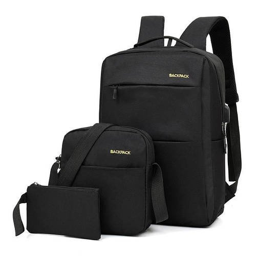 Рюкзак міський 3в1 Backpack 9018 дорожній комплект чорний HP227