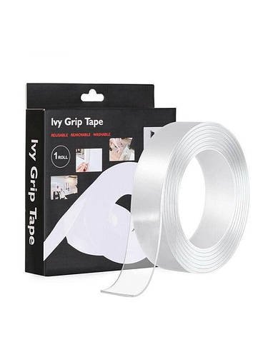 Багаторазова кріпильна стрічка 1 метр Ivy Grip Tape прозора HP227