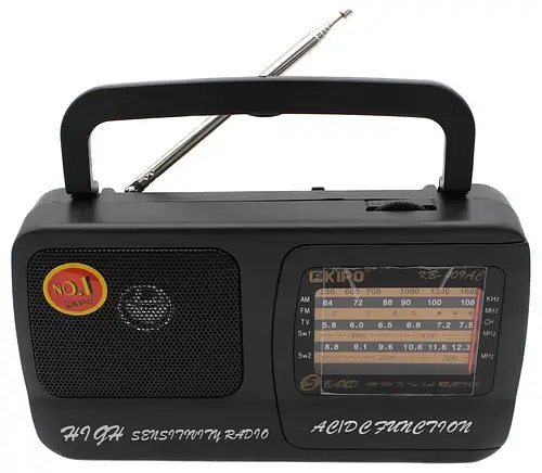 Радіоприймач Kipo KB-408 AC потужний радіо FM c usb живлення від батареї R20 або від мережі Чорний HP227