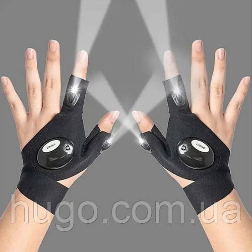 1шт Рукавичка з вбудованим ліхтариком Glove Light / Ручний світлодіодний ліхтарик / Рукавички з підсвіткою