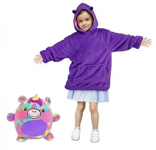 Дитяча толстовка-м'яка іграшка Huggle Pets 2 в 1 Фіолетова HP227