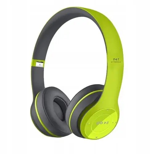 Бездротові Навушники P-47 Bluetooth + MicroSD + FM Радіо Зелений з сірим HP227