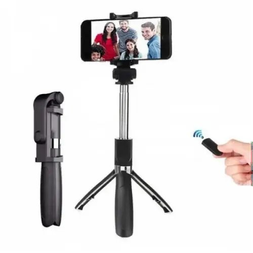 Селфі палиця штатив тринога для телефону Bluetooth з пультом Selfie Stick L01 Чорний YU227