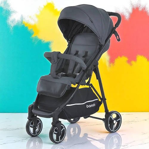 Коляска прогулянкова дитяча Bambi M 4249-2 Gray Matt Темно-сіра