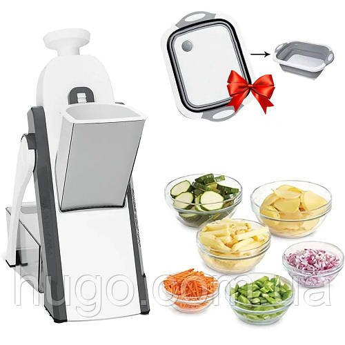Мультислайсер Brava Spring Slicer + Дошка обробна складна / Терка для овочів / Овочерізка ручна