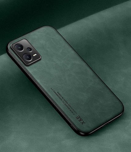 Шкіряний чохол XnE Xiaomi Redmi Note 12 Pro+ 5G з металевою вставкою Green