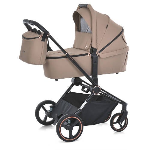 Універсальна прогулянкова коляска дитяча 2 в 1 з дощовиком PERSONA El Camino ME 1091-B Taupe Beige Бежевий