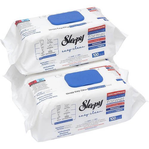 Вологі серветки 100 шт для збирання всіх поверхонь у будинку ТМ SLEEPY Easy Clean Bleach