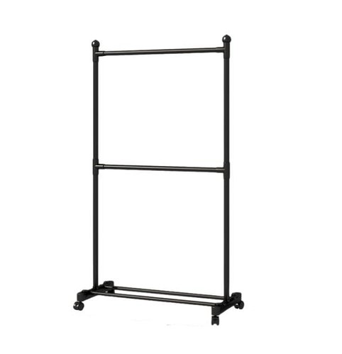 Практична стійка вішалка для одягу та взуття Clothes Rack Up підлогова на колесах з поперечиною
