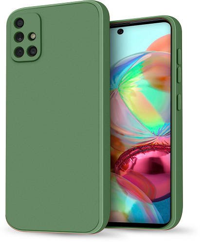 Силіконовий чохол HardCorner Samsung Galaxy A71 A715 (з мікрофіброю) Khaki