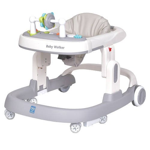 Ходунки дитячі BAMBI (музика, світло, ігрова панель, стопи на колесах) Baby Walker M 5032L-11 Сірі