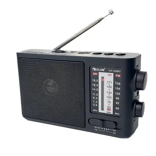Радіоприймач портативний Golon ICF-506BT c USB та SD Портативне радіо на акумуляторі