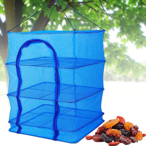 Підвісний кошик-сітка для сушіння риби грибів та фруктів 45х45х55 см