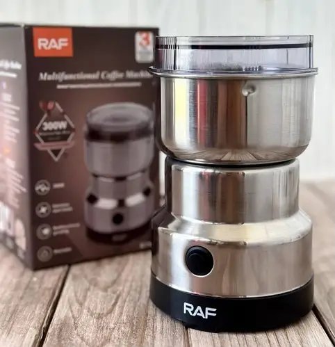 Кавомолка електрична RAF R7113 220В 150Вт з нержавіючої сталі YU227