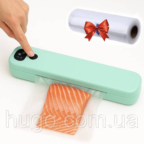 Вакууматор Vacuum Sealer + Вакуумні пакети 5м х 20см / Кухонний вакуумний пакувальник для продуктів
