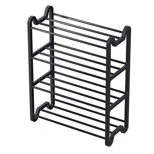 Полиця для взуття на 4 яруси Shoe rack Полиця-підставка для взуття Чорний