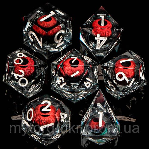 Набір кубиків для гри Підземелля та Дракони D&D Dungeons and Dragons DnD - 7 шт  Прозорий
