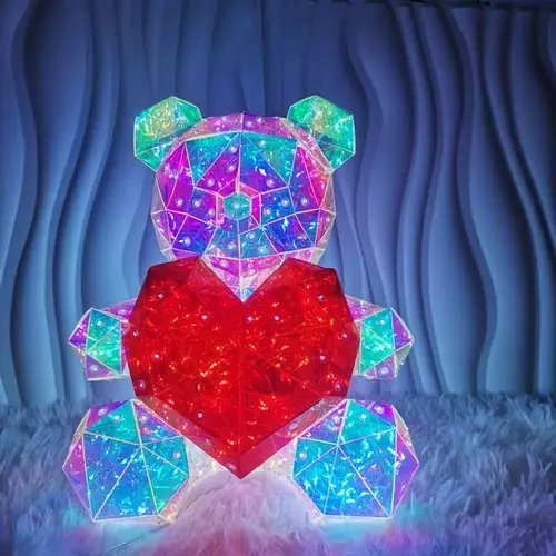 Світлодіодний ведмедик з серцем Love Bear LED 25см RED YU227