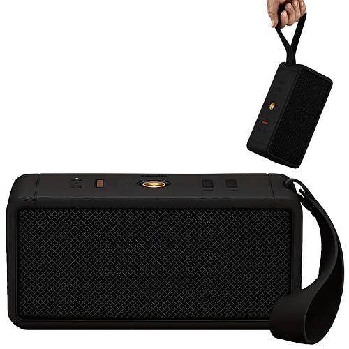 Бездротова вологостійка колонка Bluetooth Middleton Портативна Bluetooth колонка Чорна