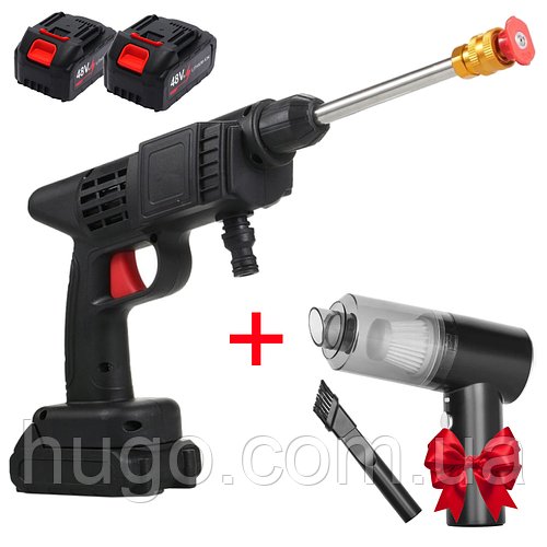 Мийка високого тиску з 2 АКБ, 24V + Автомобільний пилосос 3в1 Vacuum cleaner / Міні мийка