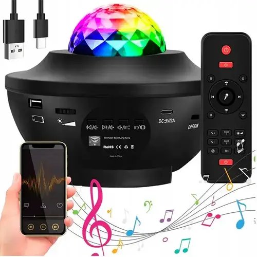 Проектор зоряного неба нічник світлодіодний з пультом "Галактика" Bluetooth LY-427 HP227