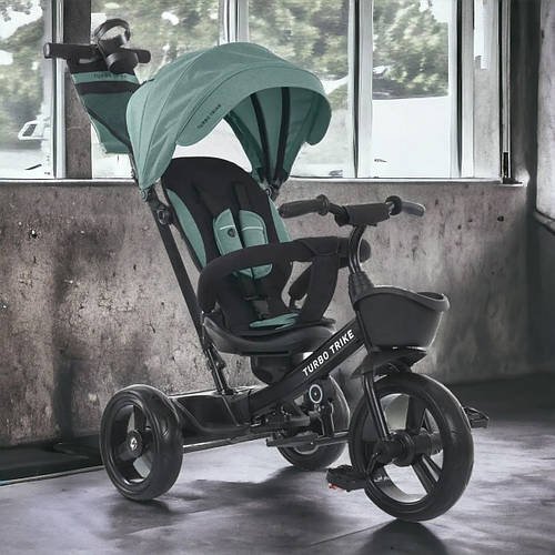 Велосипед триколісний дитячий з батьківською ручкою TURBO TRIKE MT 1001-3 М'ятний