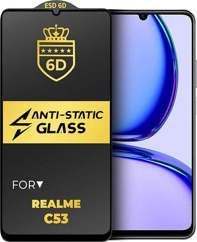 Захисне скло 6D Anti-Static Realme C53 Glass Shield