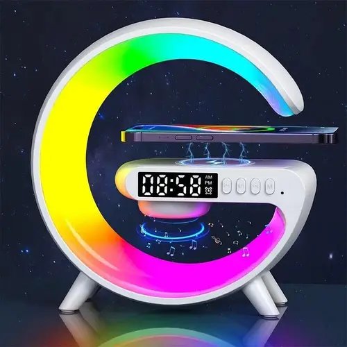 Ночник акумуляторний з годинником G63 Smart Light Sound Machine WHITE HP227