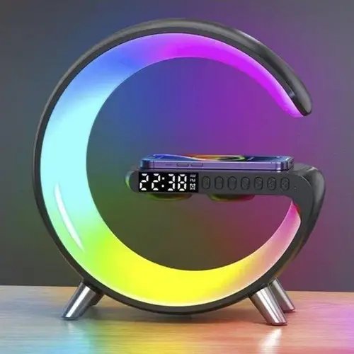 Ночник акумуляторний з годинником G63 Smart Light Sound Machine BLACK Лучшая цена