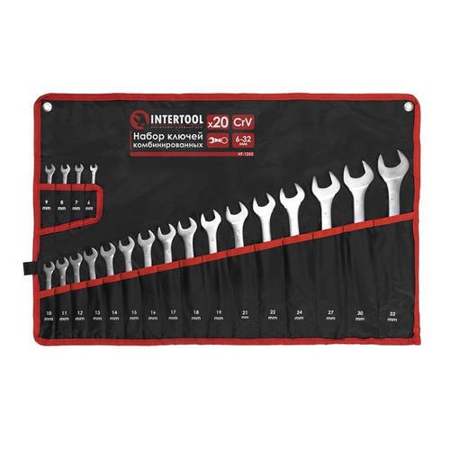 Набір ключів комбінованих 20од., 6-32мм Cr-V INTERTOOL HT-1253