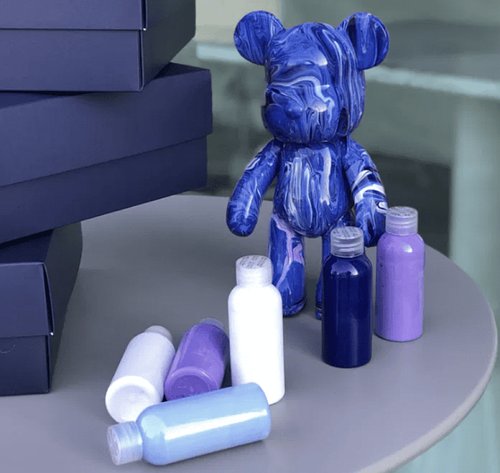 Флюїдний ведмедик-брелок з фарбами Bear BLUE HP227
