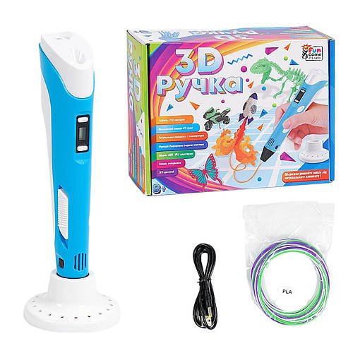 3D Ручка для малювання 4FUN Game Club (USB кабель) 97321 Синій | Набір для творчості