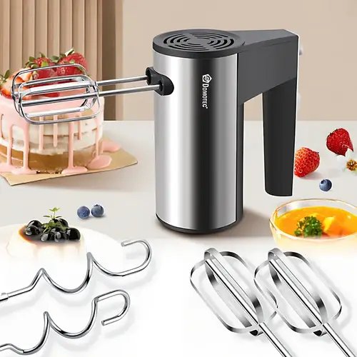 Миксер DOMOTEC R6690 200Вт с 5 скоростями, 2 венчиками и 2 крюками для замеса теста