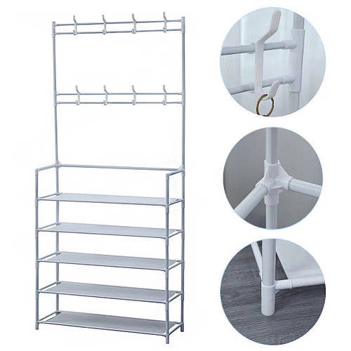 Вішалка для одягу New Simple Floor Clothes Rack Підлогова стійка-вішалка для одягу та взуття 172х80х26 см