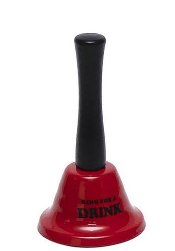 Червоний дзвіночок з написом Ring for drink час пити ZD-Q002 7,5*3,5*7,5 см