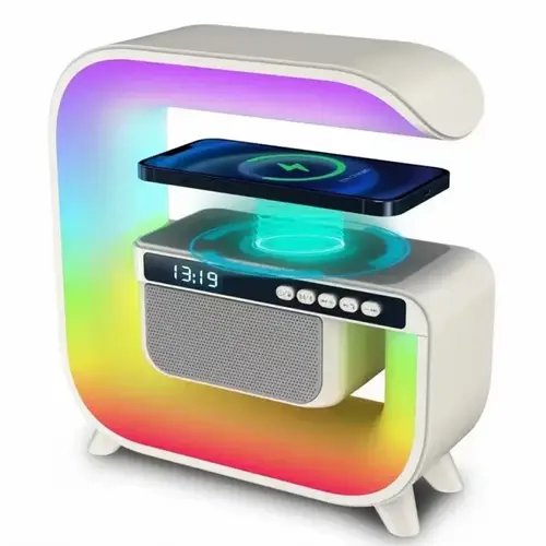 Ночник акумуляторний RGB G3 з бездротовою зарядкою 15W та Bluetooth колонкою 3W HP227