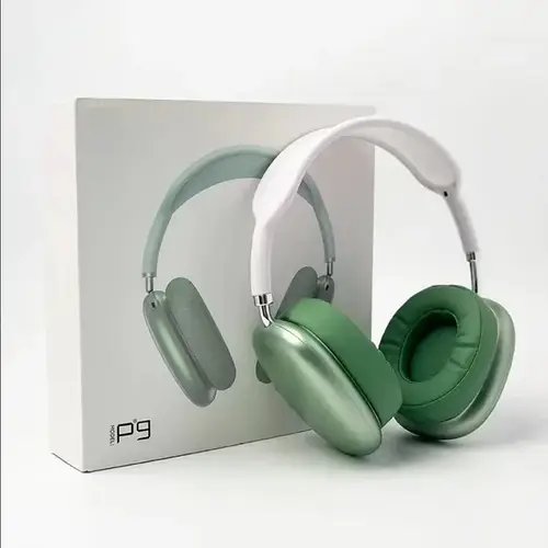 Бездротові повнорозмірні стерео Bluetooth навушники Macaron P9 Max Зелений HP227