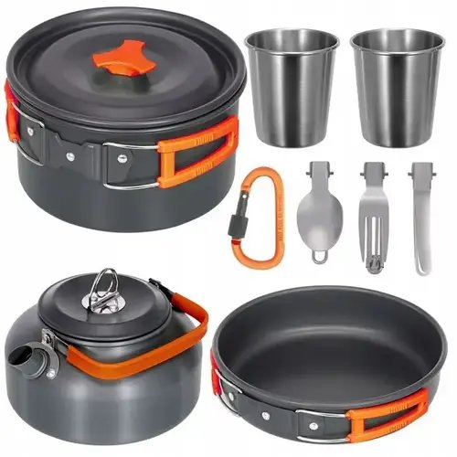 Набір туристичного металевого посуду для походів Camping cooking HP227