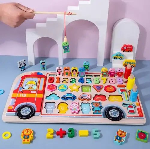 Дерев'яна іграшка розвиваючий сортер TREE TOYS ( з рибалкою, 6в1) MD 1960