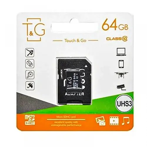 Карта пам'яті T&G MicroSDXC 64GB Class 10 UHS-I U1 + SD-адаптер SN27