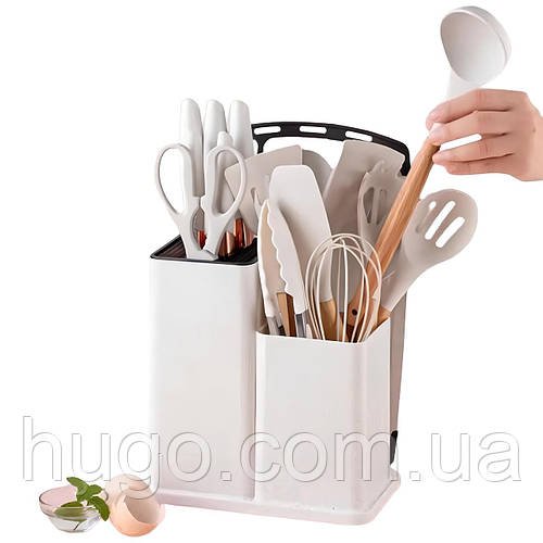 Набір кухонного приладдя, 19 предметів Kitchen Set, Білий / Силіконовий набір для кухні