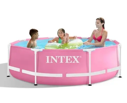 Каркасний круглий басейн (244*76см, 2843л) Intex 28290 Рожевий