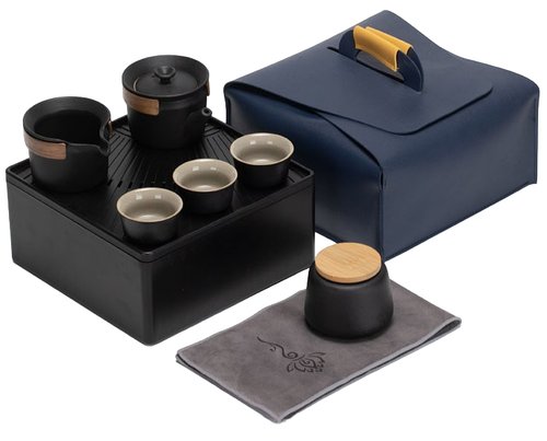 Набір Gongfu Travel Tea Set Black для чайної церемонії на 9 предметів