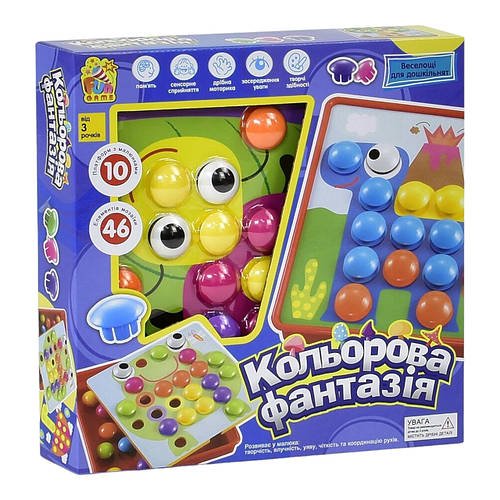 Мозаїка "Кольорова фантазія" 4FUN Game Club (10 платформ з малюнками, 46 елементів, у коробці) 7033