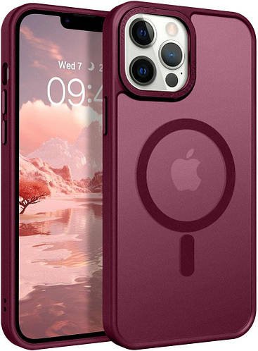Протиударний чохол Space MagSafe iPhone 12 Pro (матовий) Wine