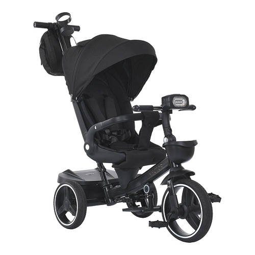 Дитячий триколісний велосипед з фарою та дощовиком El Camino VECTOR ME 1162 Black Чорний