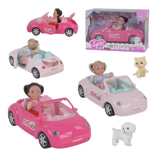 Лялька з машиною O.M.Girly (2 види, машина, улюбленець, аксесуари, в коробці) 4610