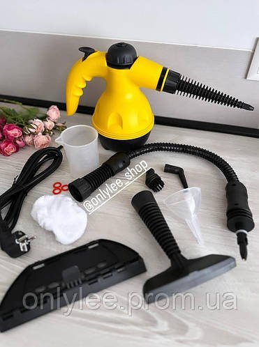 Ручний вертикальний пароочисник Steam cleaner DF-A001 Жовтий для дому потужністю 1000 Вт