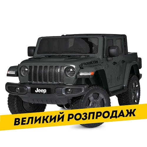 Дитячий електромобіль Jeep (4 мотори 45W, акум 12V12AH, пульт 2,4G, музика) Джип Bambi M 5740EBLR-11 Сірий