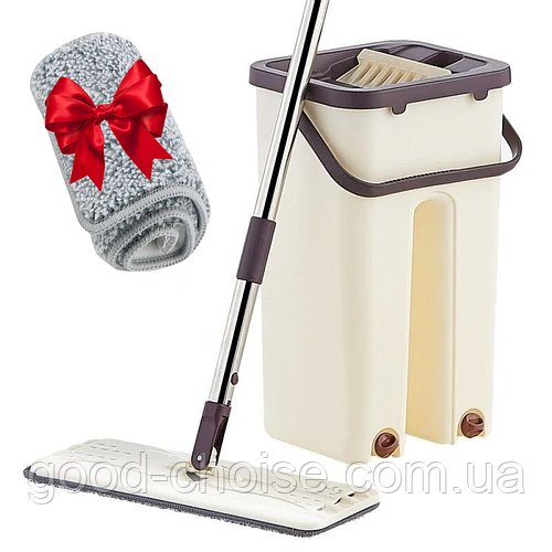 Швабра та відро Scratch Cleaning Mop + Запаска для швабри 32*11 см / Швабра лентяйка